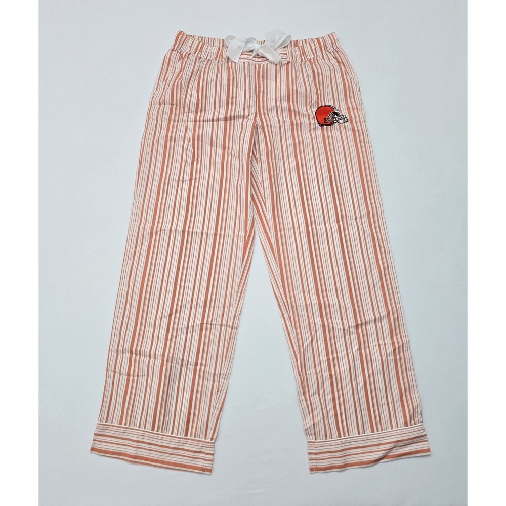 Cleveland Browns NFL Pajama Pants Womens Medium Orange White Stripe